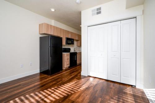 Studio Apartments in Clearfield, Utah-Living-Space-with-View-to-Kitchen